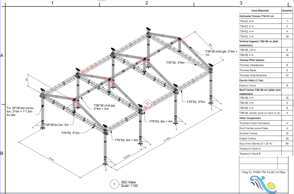 Kết cấu & Hệ Giàn Truss Nhôm Biểu Diễn Ngoài Trời