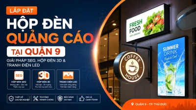 Lắp Đặt Hộp Đèn Quảng Cáo Tại Quận 9: Hộp Đèn SEG, 3D, Tranh Điện LED