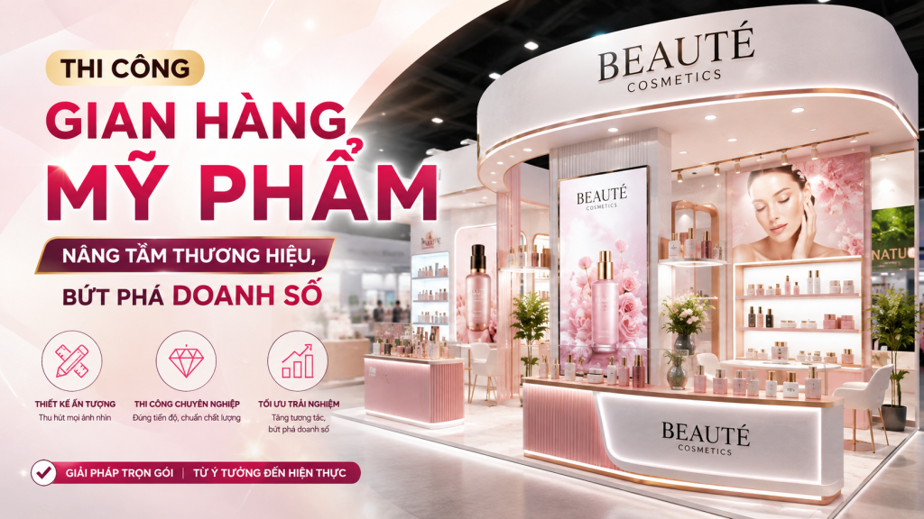 Thi Công Gian Hàng Mỹ Phẩm Chuyên Nghiệp Melody Productionworx
