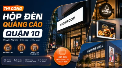 Thi Công Hộp Đèn Quảng Cáo Quận 10: Giải Pháp SEG, Tranh Điện & Hộp Đèn LED Chuyên Nghiệp