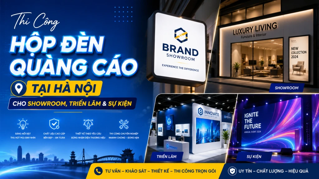 Thi Công Hộp Đèn Quảng Cáo Tại Hà Nội Trọn Gói, Chuẩn PCCC