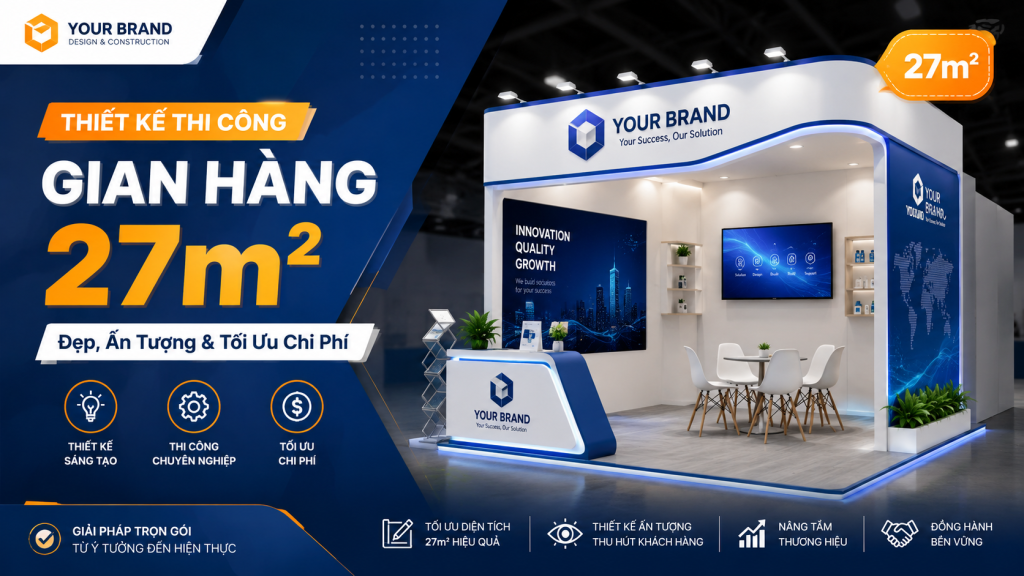 Thiết Kế Thi Công Gian Hàng 27m²: Đẹp, Ấn Tượng & Tối Ưu Chi Phí