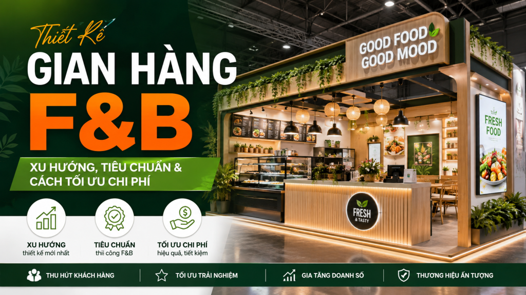 Thiết Kế Gian Hàng F&B: Xu Hướng, Tiêu Chuẩn & Cách Tối Ưu Chi Phí