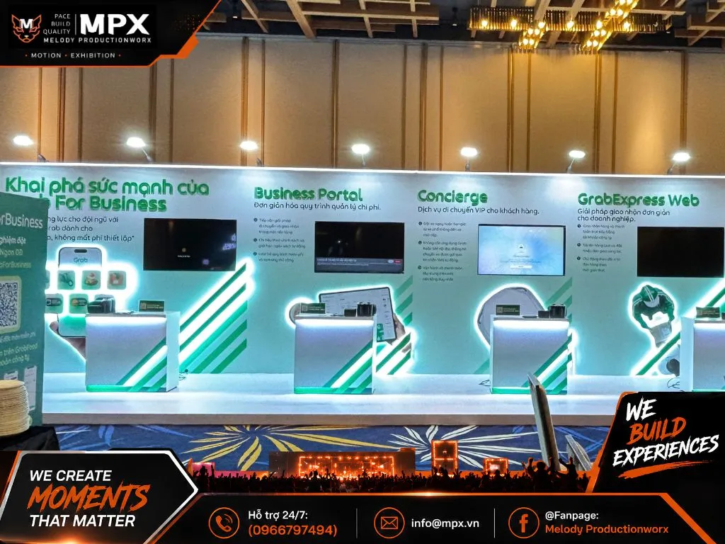 Cận cảnh chi tiết bộ nhận diện thương hiệu và logo Grab For Business được gia công tỉ mỉ tại InnoEx